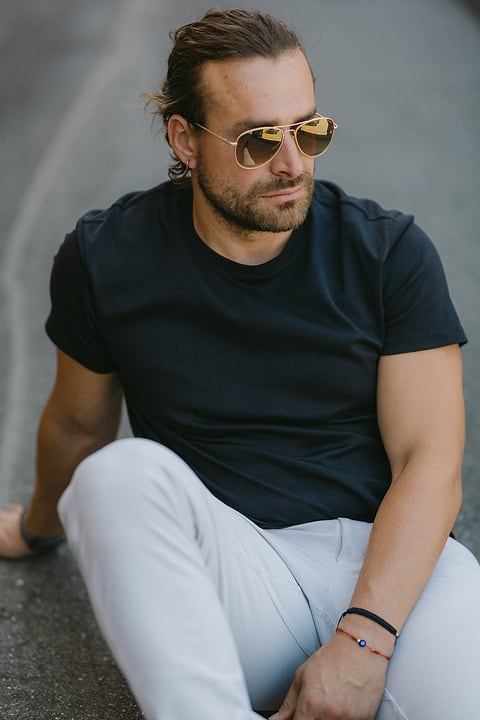 Male model in aviator sunglasses